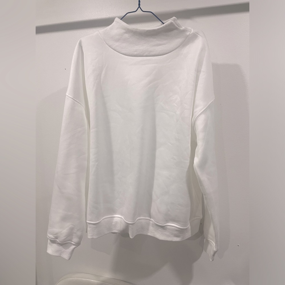 Women's Hoodies Ladies Fleece Pullover Loose Casual Half High Neck Split New